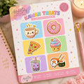 Kawaii Treats Cute Food Vinyl Sticker Sheet | Bubble Tea Donut Pizza Sushi Cupcake | Waterproof Planner Laptop Decals