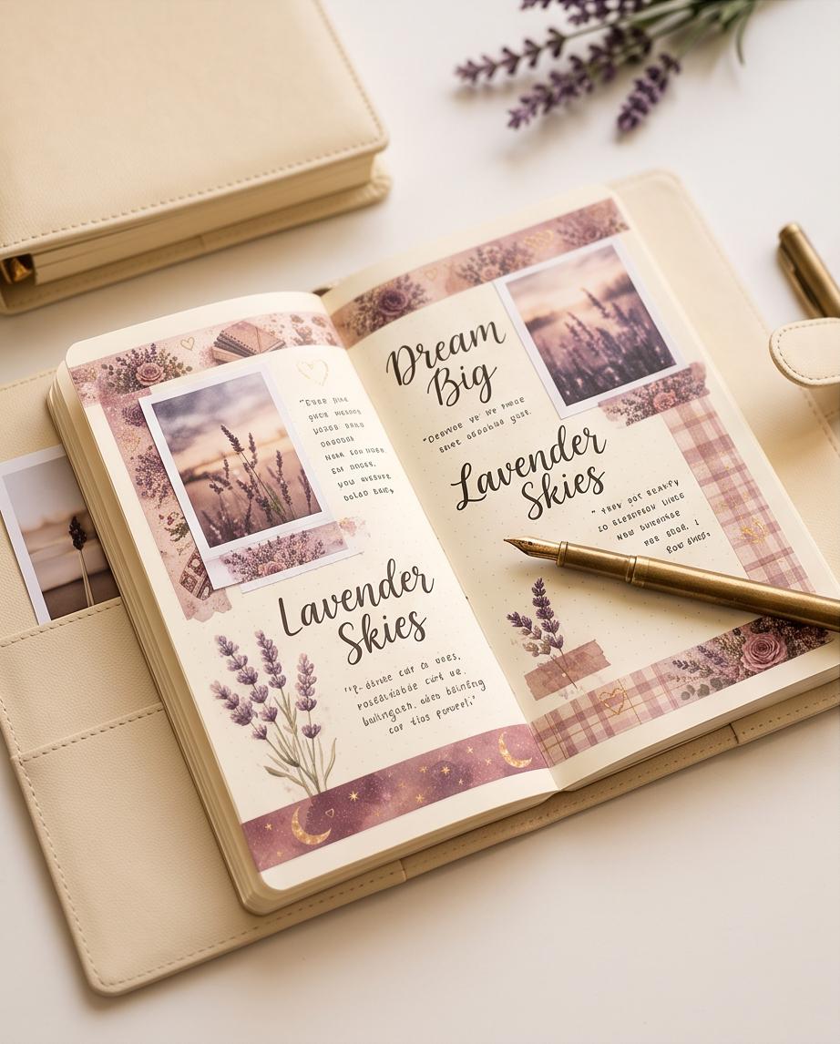 18 Lavender & Rose Cottage Washi Tape Sticker Set | Purple Floral Washi Strips | Planner Washi Stickers | Journal Borders