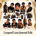 Leopard Luxe Journal Edit named sticker sheet