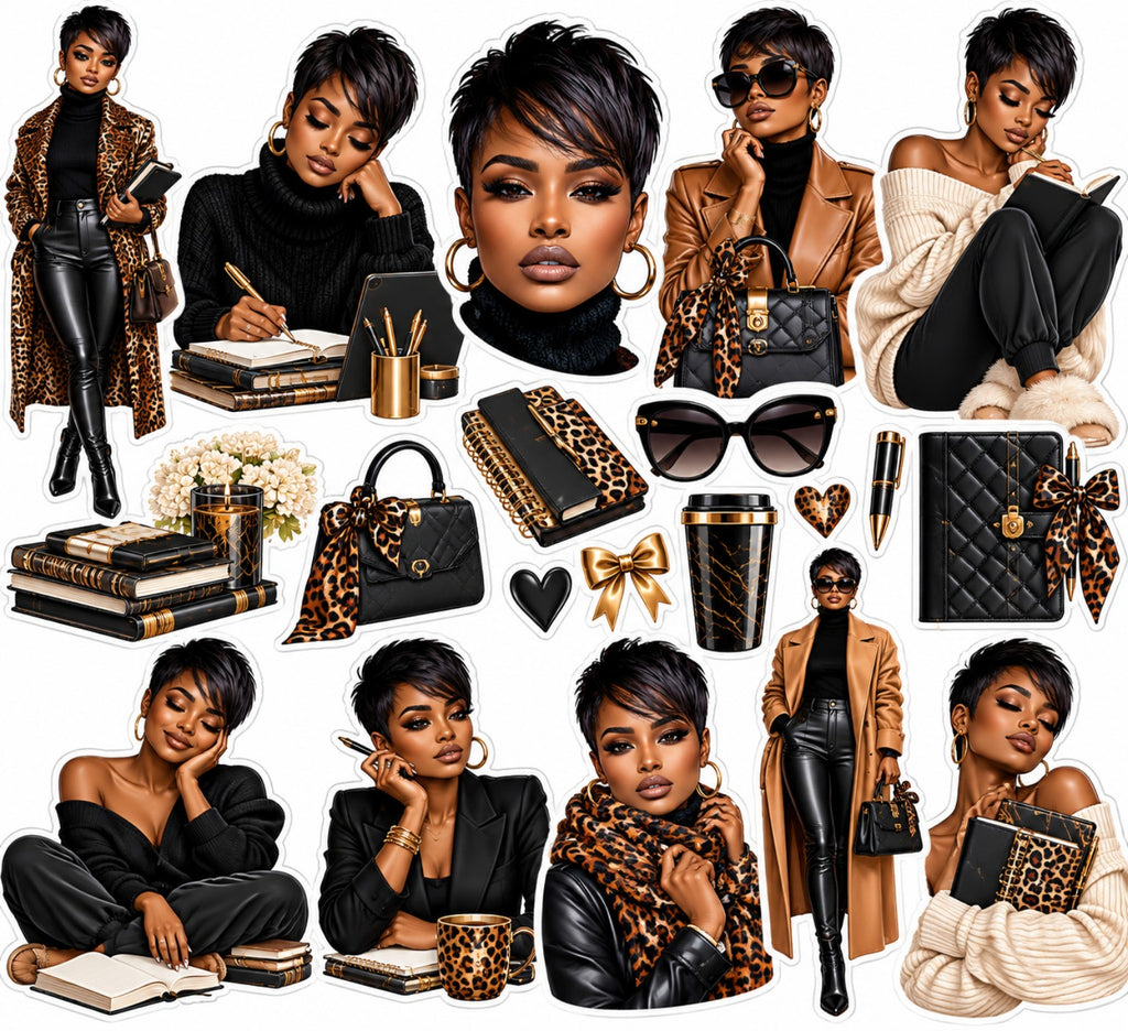 Original Leopard Luxe Journal Edit sticker artwork