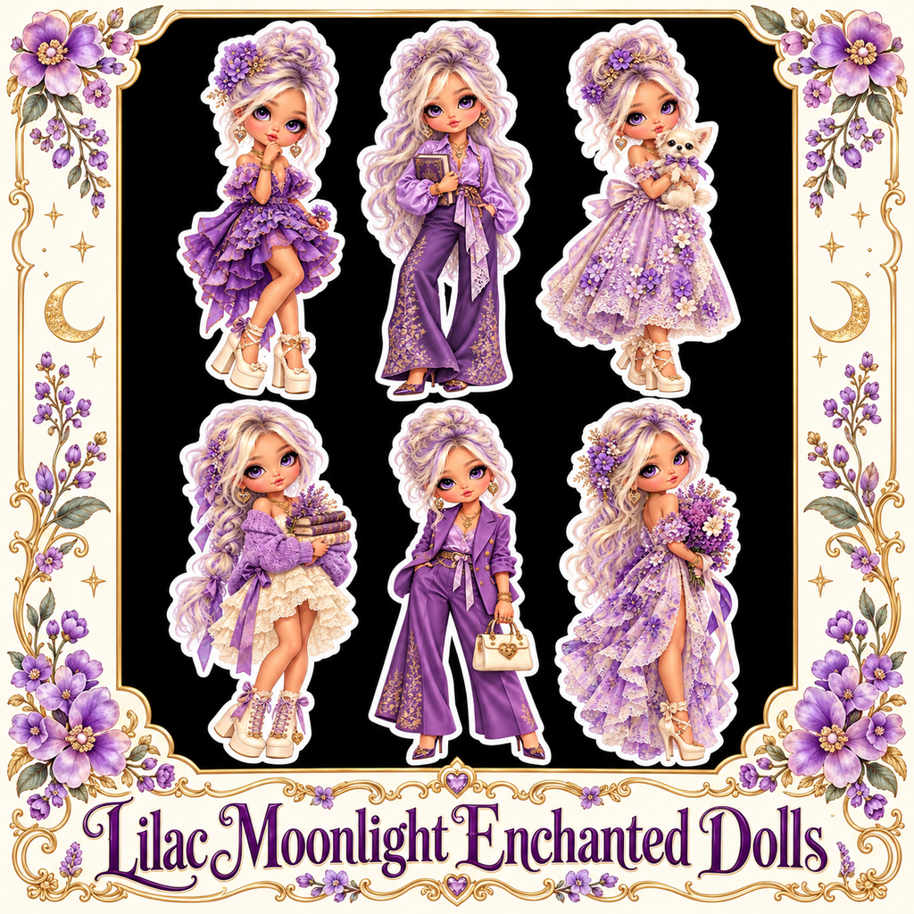 Lilac Moonlight Enchanted Dolls design preview
