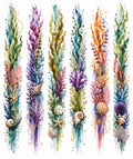 Ocean Coral watercolour border sticker sheet design