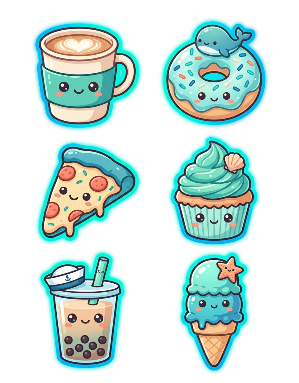 Original Whale Donut Treats food and drink sticker artwork