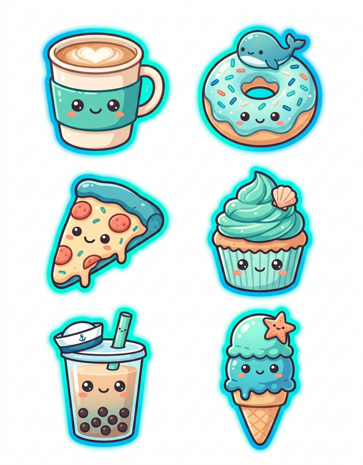 Original Whale Donut Treats food and drink sticker artwork