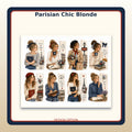 Parisian Chic Blonde design option sticker sheet
