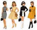 Retro Blonde Style 1960s fashion woman sticker sheet