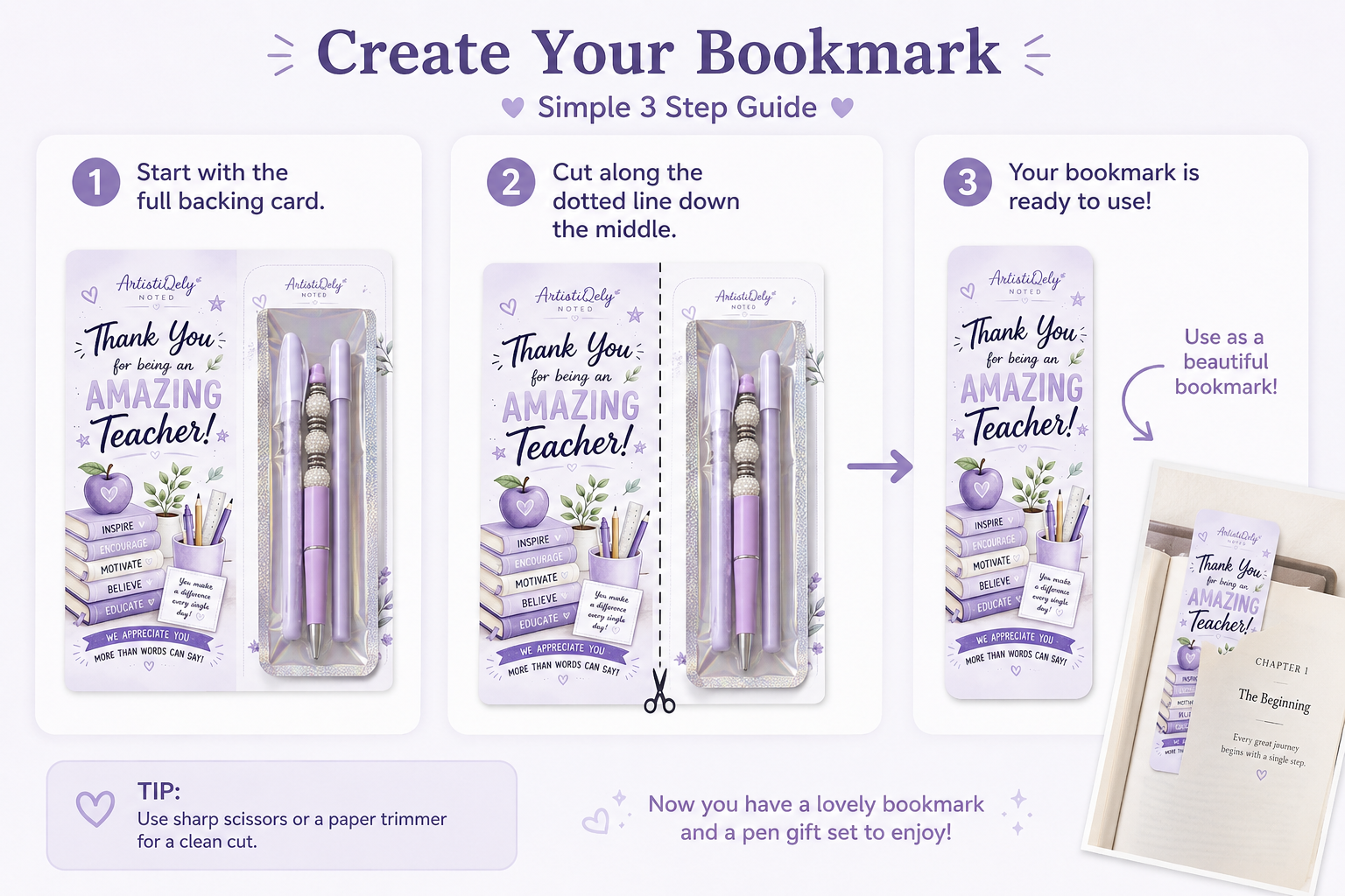 Teacher Appreciation Pen & Bookmark Gift Set