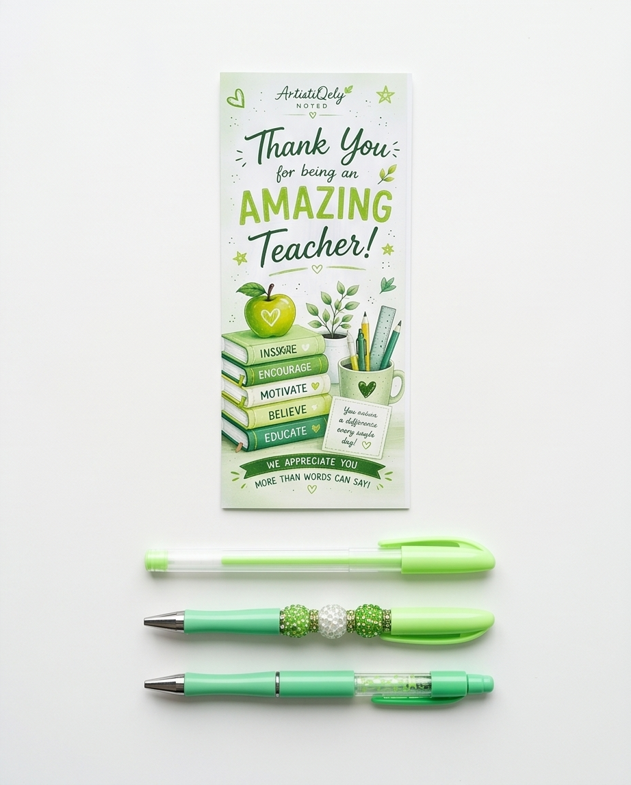 Teacher Appreciation Pen & Bookmark Gift Set