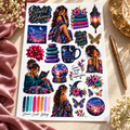 Starlit Bohemia – Celestial Journal Sticker Sheet — hero luxury lifestyle sticker sheet mockup