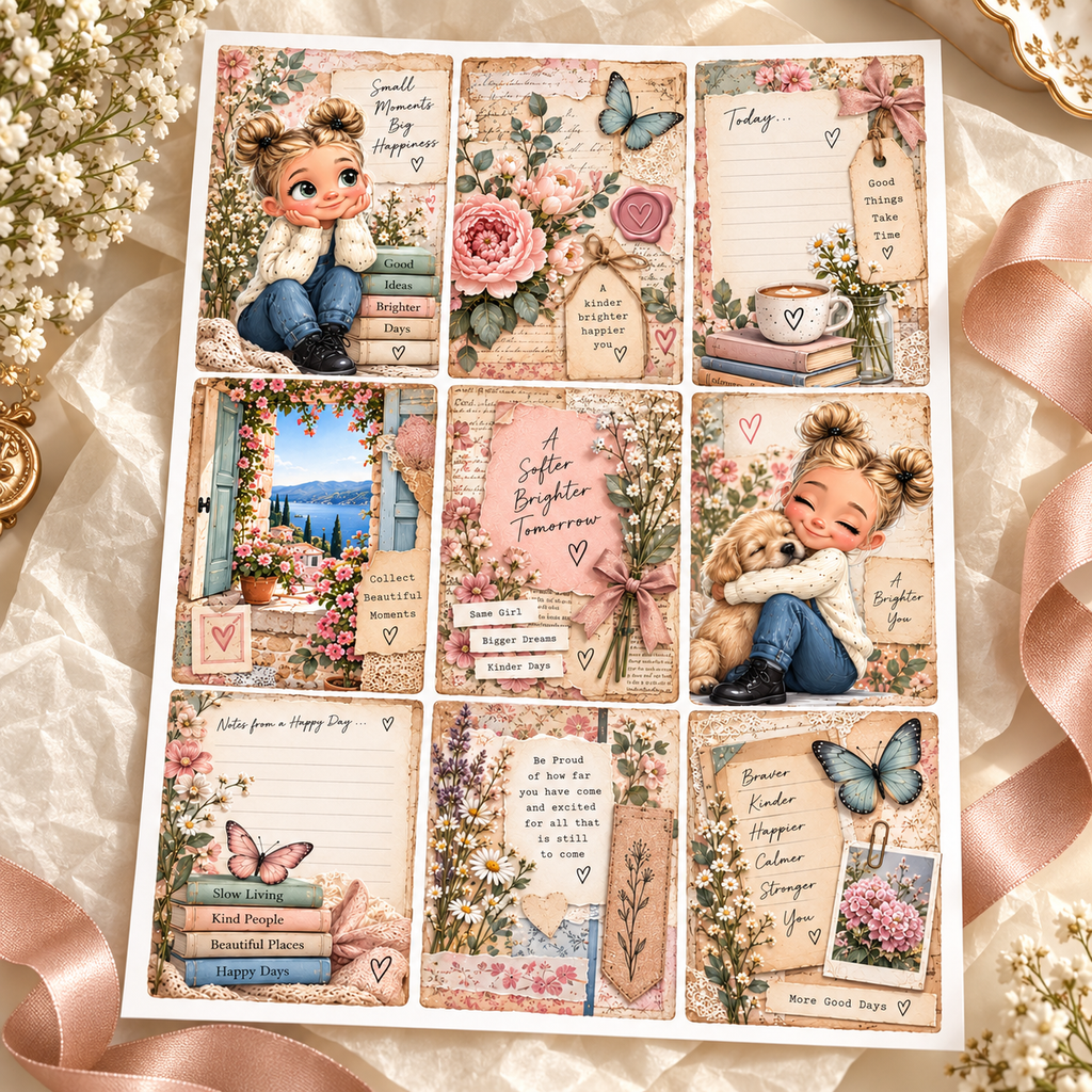Whimsical Little Moments – Journal Page Sticker Sheets — gift sticker sheet lifestyle view