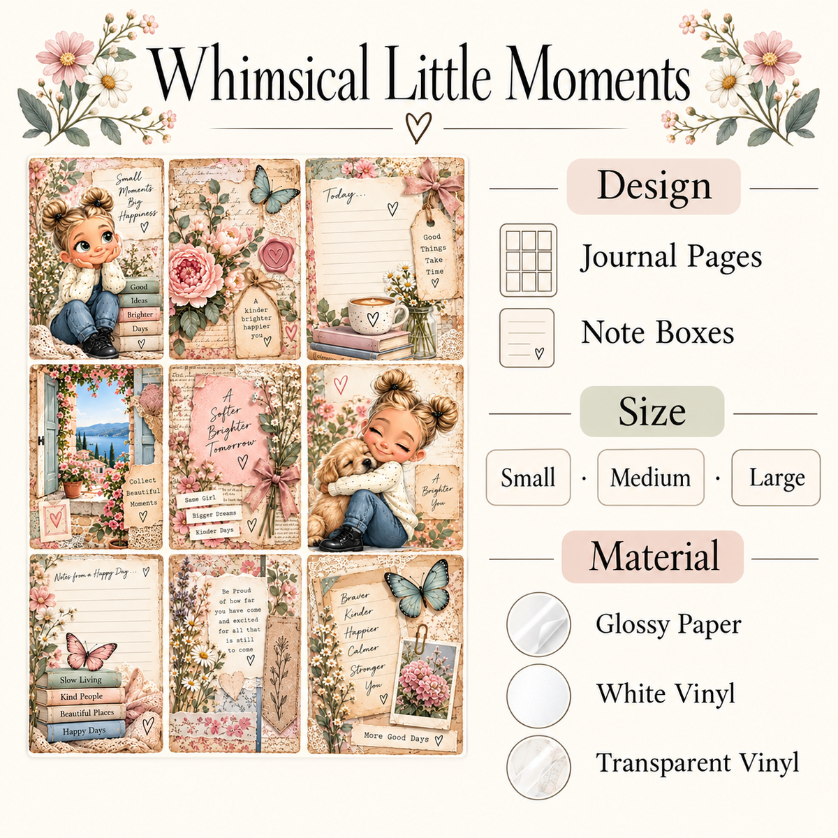 Whimsical Little Moments – Journal Page Sticker Sheets — guide sticker sheet lifestyle view